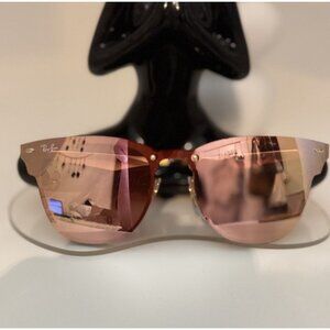 Ray Ban Blaze Clubmaster Gold 3576N 043/E4 Pink Mirror Lenses Unisex 47mm READ